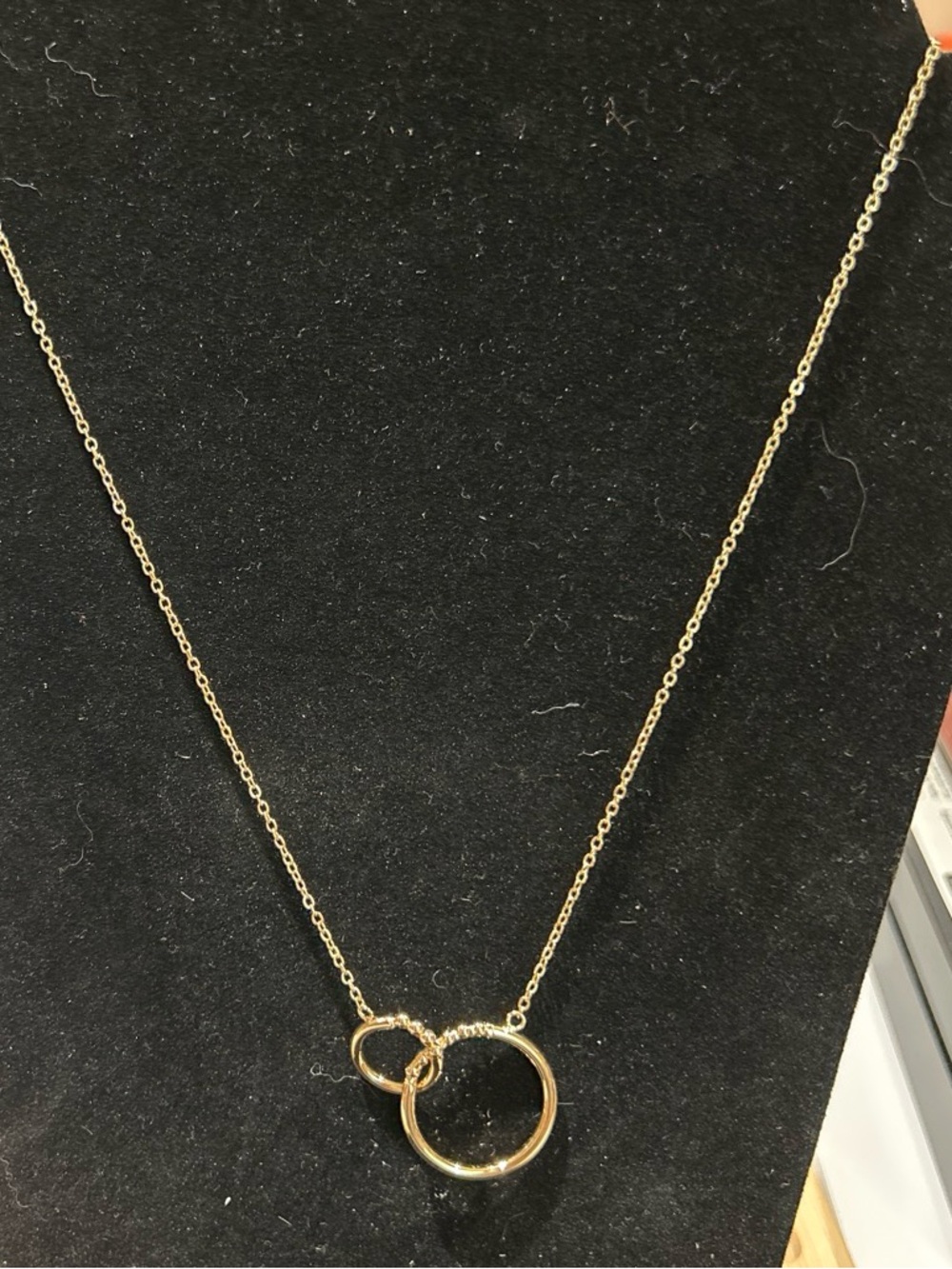 Gold color Double Circle Pendant Necklace - Women Jewelry